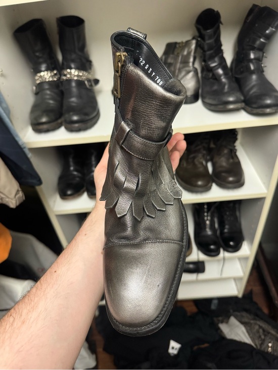 $1198 JOHN VARVATOS Fleetwood Shawl Silver Boot sz. 8 main image 12